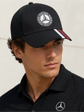 Mercedes-Benz Black Baseball Cap Hat Adjustable Strap Luxury Auto Logo Motosport
